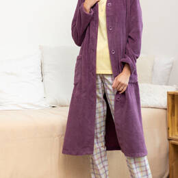 Robe de chambre femme en bambou et coton rose violine