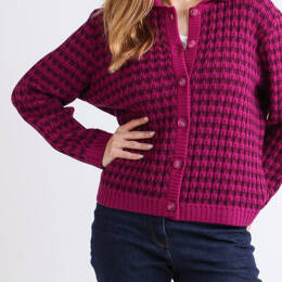 Veste femme en laine mérinos rayée violet