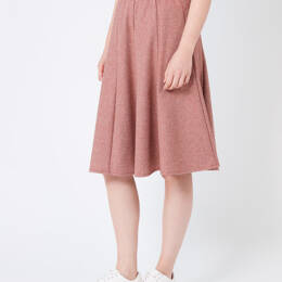Jupe femme en laine chevrons marron