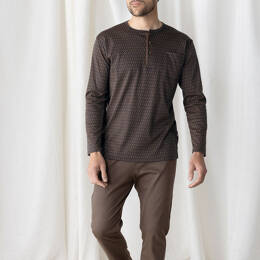 Pyjama homme en coton marron