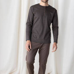 Pyjama homme en coton marron