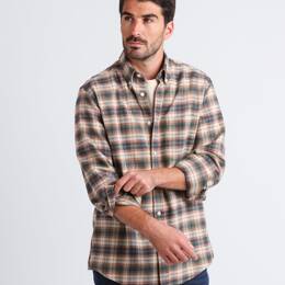 Chemise homme en coton à carreaux vert