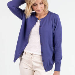Cardigan femme en laine violet lavande