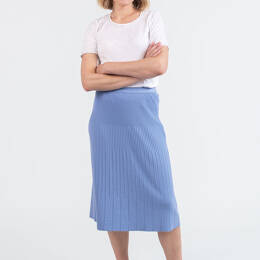 Jupe plissée femme fluide en viscose bleu aster