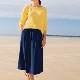 Jupe femme ample viscose bleu marine