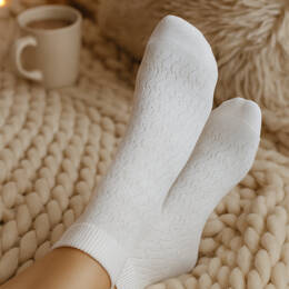 Socquettes femme en coton blanc