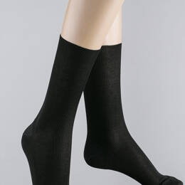 Mi-chaussettes fines en coton noir