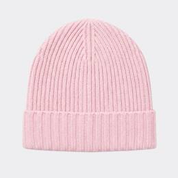 Bonnet femme en laine mérinos rose doux
