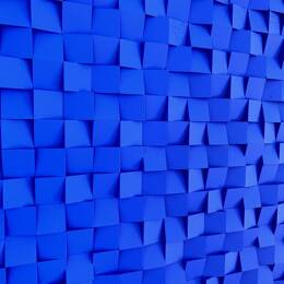 Décoration murale en bois avec relief – Art monochrome bleu ultramarine mat