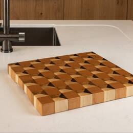 Planche à découper en bois de bout Cube effet 3D