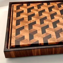 Planche à découper en bois de bout Hexagon – Noyer, Chêne et Érable