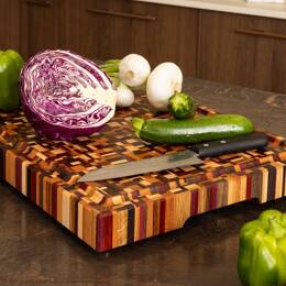 Planche à découper en bois de bout Messiaen – 9 essences