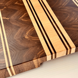 Planche à découper en bois de bout Debussy – Noyer et Érable