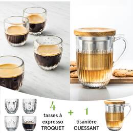 Set de 4 expressos et tisanière