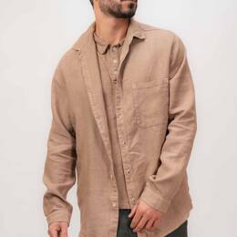 Chemise en lin sable