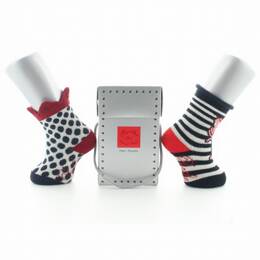 Boite cadeau chaussettes bébé coton homard et pois