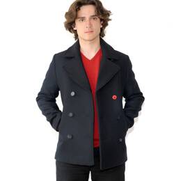 Caban mixte en drap de laine - Bleu marine - Made in France - Berthe Aux Grands Pieds