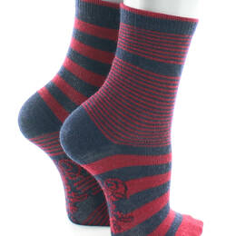 Chaussette Rayures asymétriques rouge et marine