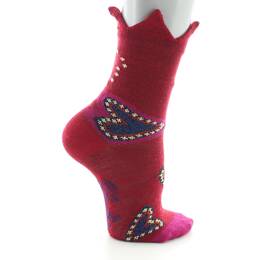 Chaussettes bébé laine peignée cœur et couronne