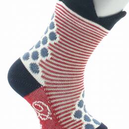 Chaussettes bébé coton fil d'Ecosse pois et rayures à couronne