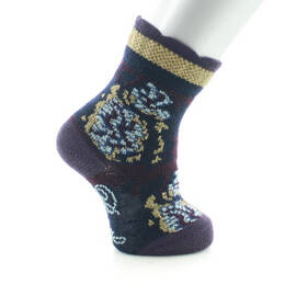 Chaussettes bébé laine peignée fleurs de kimono