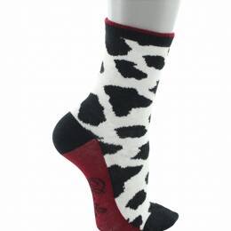 Chaussettes enfant motif vache noir et blanc