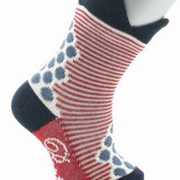 Chaussettes enfant coton fil d'Ecosse pois et rayures à couronne