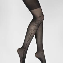 Collants 40D Arbre et Dentelle noir