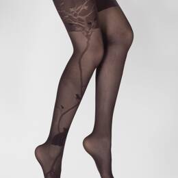 Collants 40D Arbre et Dentelle prune