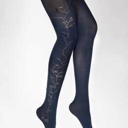 Collants 40D Arbre marine en Maille Dévorée ton sur ton