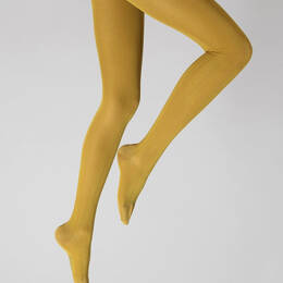 Collants en soie jaune