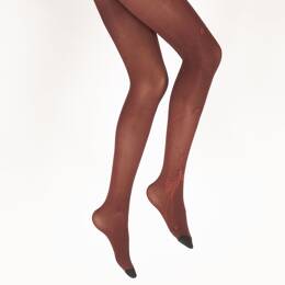 Collants femme 40D maille dévorée rouge oiseau lyre