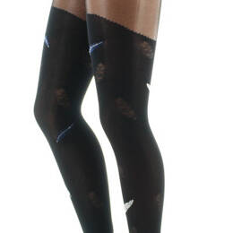 Collants femme 40D plume noir et beige