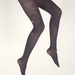 Collants femme 40D poissons raisin et marron