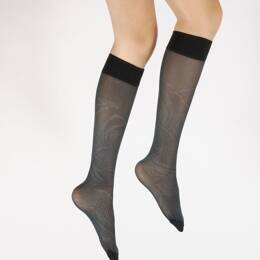 Mi-bas 30D femme maille irisée pétrole