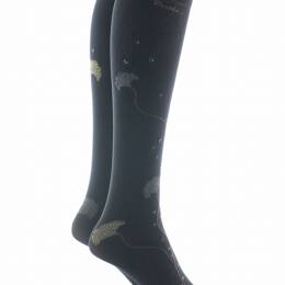 Mi-bas femme 40D Albizia - Noir/Kaki/Gris