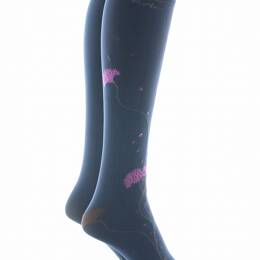 Mi-bas femme 40D Albizia - Marine/Rose