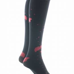 Mi-bas femme 40D Albizia - Noir/Rouge