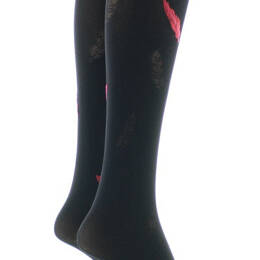 Mi-bas femme 40D plume noir et rouge