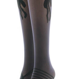 Mi-bas nœuds et rayures Noir