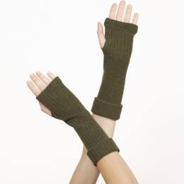 Mitaines femme laine et acrylique kaki