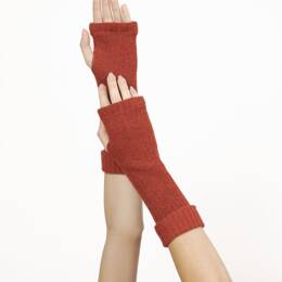 Mitaines femme laine et acrylique rouge