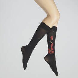 Pack mi-bas danseuse rouge et noir fond noir