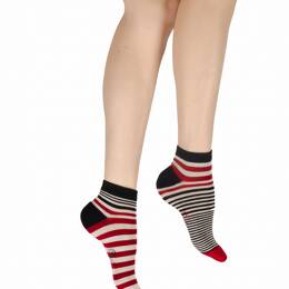 Socquettes coton homme rayures asymétriques sport