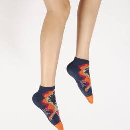 Socquettes de sport femme coton représentation de la femme au foulard