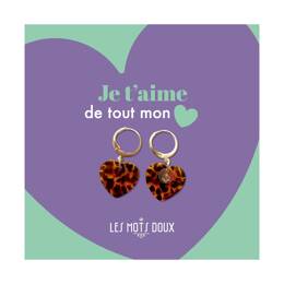 Boucles d'oreilles Coeurs Acétate - écailles de tortue