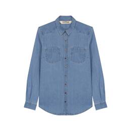 Chemise femme en jean clair