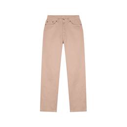 Jean femme droit taille haute beige