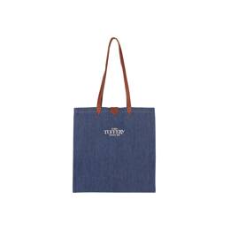 Tote-bag jean brut et cuir