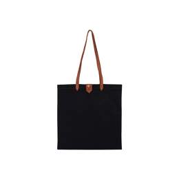 Tote-bag jean noir et cuir